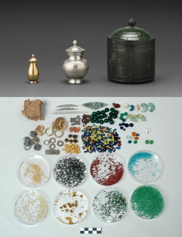 ▲ 부여 왕흥사지 사리함과 부장물.ⓒ부여군