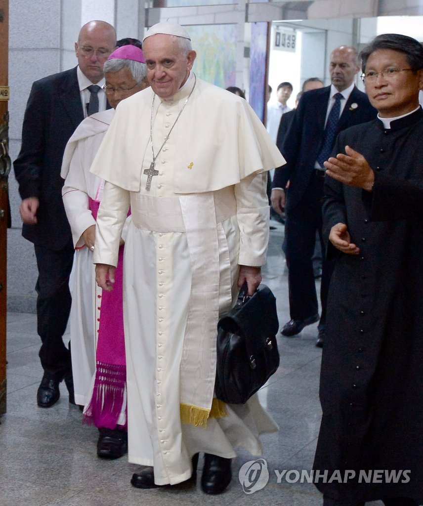 ▲ 2014년 방한 당시 프란치스코 교황.ⓒ연합뉴스