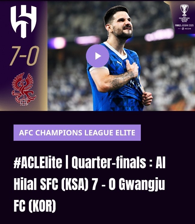 ▲ 이정효 감독은 공격 축구를 고집했고, 한 수 위 전력인 알 힐랄과 맞불을 놨다.ⓒAFC 제공