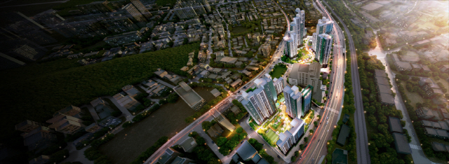 ▲ 군포 푸르지오 브리베뉴 조감도.ⓒ대우건설