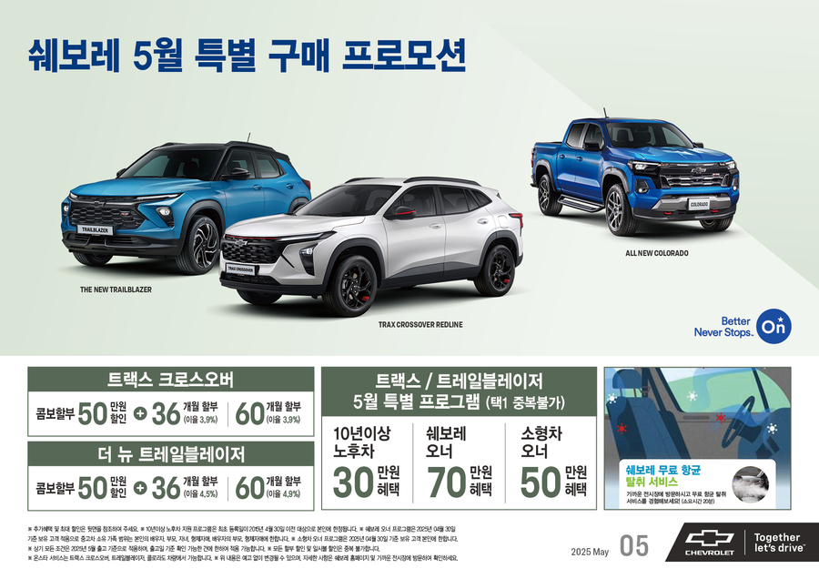 ▲ 쉐보레 5월 특별 구매 프로모션ⓒ쉐보레