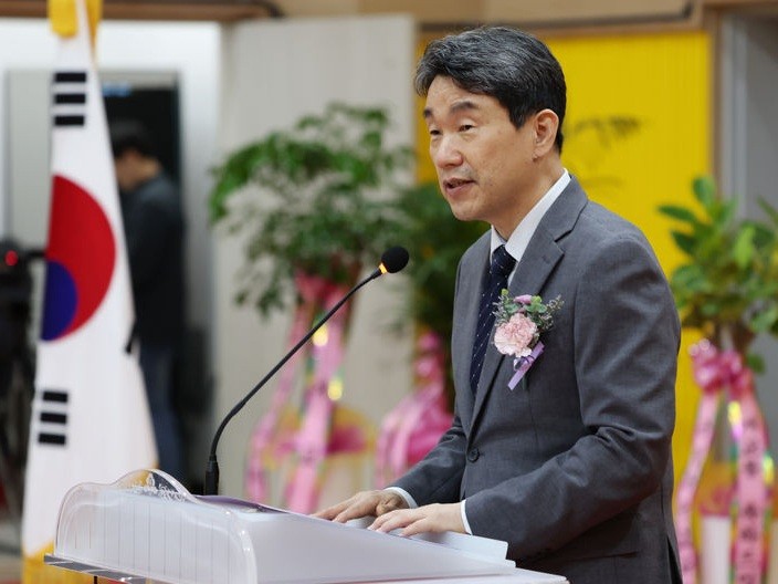 ▲ 지난 4월 18일 국립공주대학교 사범대학 부설 특수학교 개교식에 참석한 이주호 대통령 권한대행(당시 교육부장관)이 축사를 하고 있다. ⓒ교육부 제공