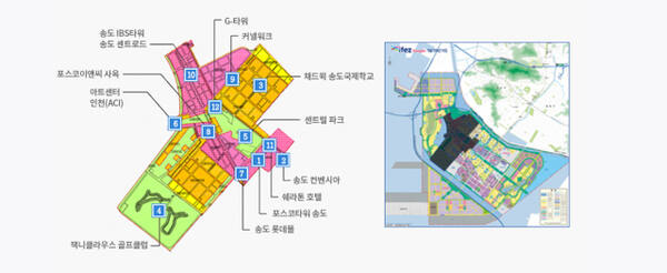 ▲ 인천 송도국제업무단지 세부적 용지 개발안 ⓒ인천경제청 제공