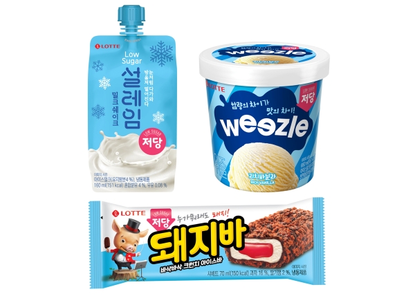 ▲ ‘돼지바 저당’, ‘설레임 밀크쉐이크 저당’, ‘위즐 리치바닐라 저당’ ⓒ롯데웰푸드