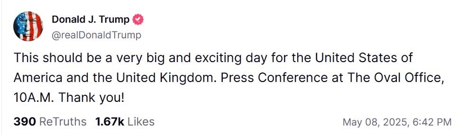 ▲ 도널드 트럼프 미국 대통령 트루스소셜 캡처.