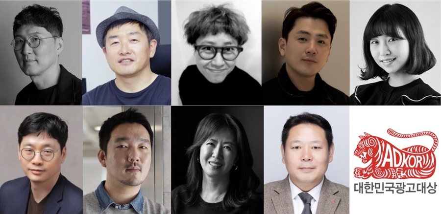 ▲ (좌측 상단부터) 권세호 제일기획 본부장, 김경회 HSAD ECD,  김정아 이노션 부사장, 김태환 크리에이티브멋 대표, 남우리 스튜디오좋 대표, (좌측 하단부터) 송창렬 크랙더넛츠 대표, 이경환 런랩 대표, 임지영 플랜잇 대표, 황정호 대홍기획 상무. ©브랜드브리프