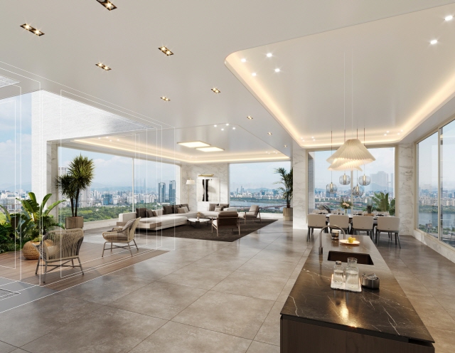 ▲ 포스코이앤씨가 용산정비창에 제안한 대형 평형 모습.ⓒ포스코이앤씨