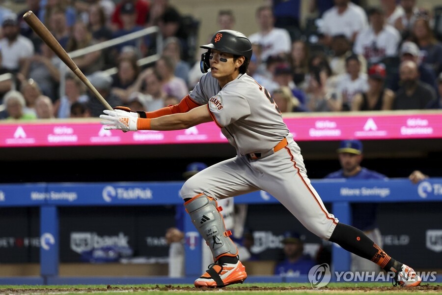 ▲ 샌프란시스코 이정후가 미네소타전에서 4타수 무안타를 기록했다. 2경기 연속 침묵한 이정후의 타율은 3할대가 무너졌다.ⓒ연합뉴스 제공