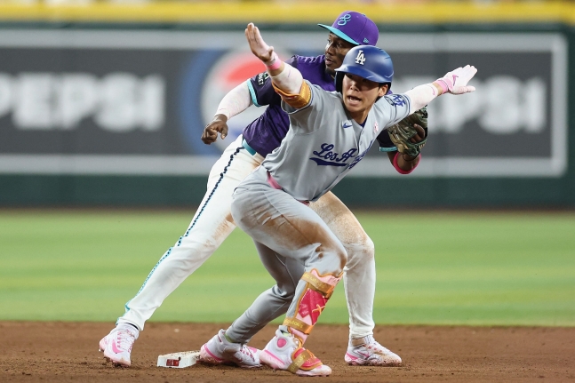 ▲ 다저스의 김혜성이 애리조나와 경기에서 2경기 연속 안타 생산에 성공했다.ⓒ연합뉴스 제공