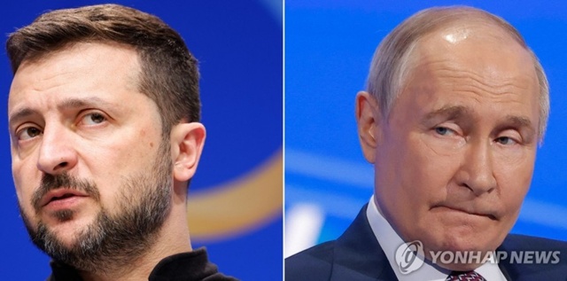 ▲ 볼로디미르 젤렌스키 우크라이나 대통령(좌) 블라디미르 푸틴 러시아 대통령. AFP 연합뉴스 자료사진. ⓒ연합뉴스