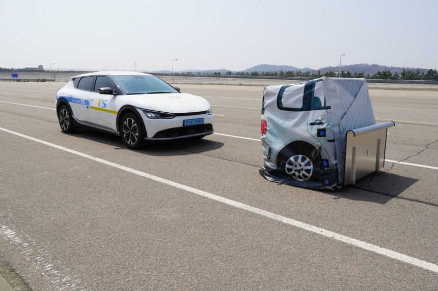 ▲ 차량 첨단안전장치 시험 ⓒ교통안전공단