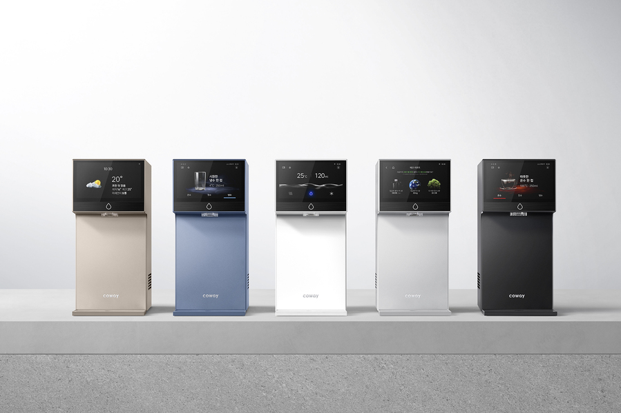 ▲ 코웨이의 아이콘 프로 정수기는 터치스크린이 특징이다. ⓒ코웨이