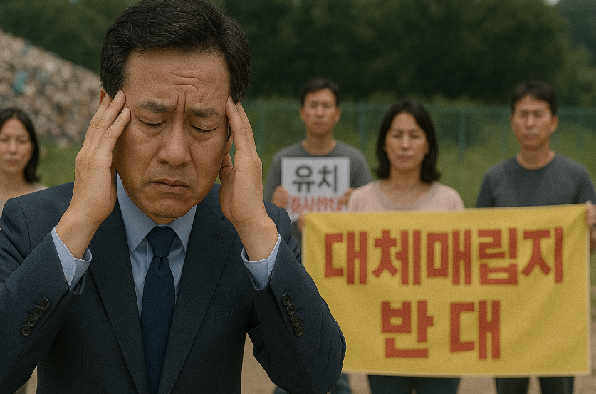 ▲ 수도권 대체매립지 반대 이미지 ⓒ챗지피티