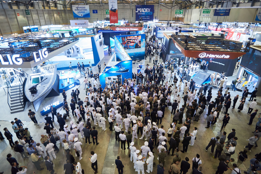 ▲ 국내 최대 규모 해양방위산업 전시회 ‘MADEX 2023’ 행사장 전경 ⓒMADEX