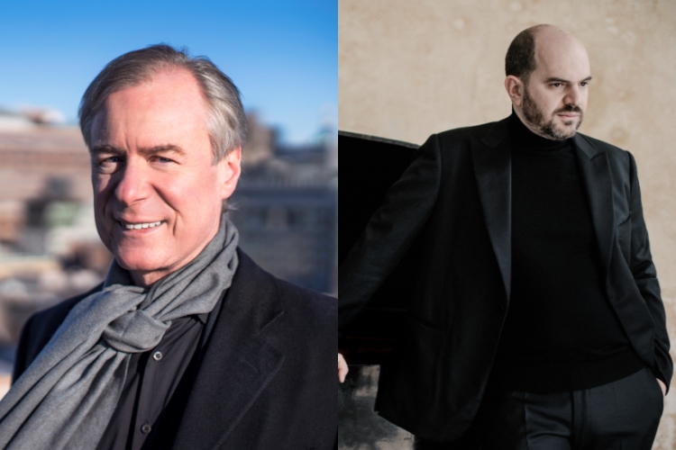 ▲ 지휘자 데이비드 로버트슨과  피아니스트 키릴 게르스타인.ⓒ서울시립교향악단