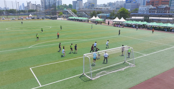 ▲ 2025 한마음 체육대회 축구 경기 모습.ⓒ서울문화예술대