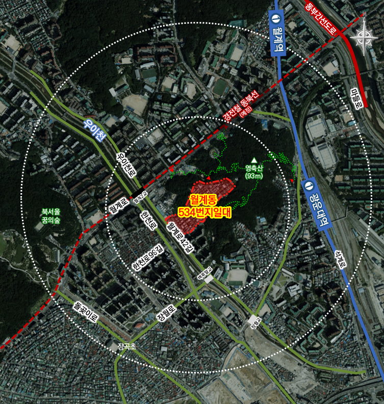 ▲ 노원구 월계동 534일대 모아타운 위치도 ⓒ서울시