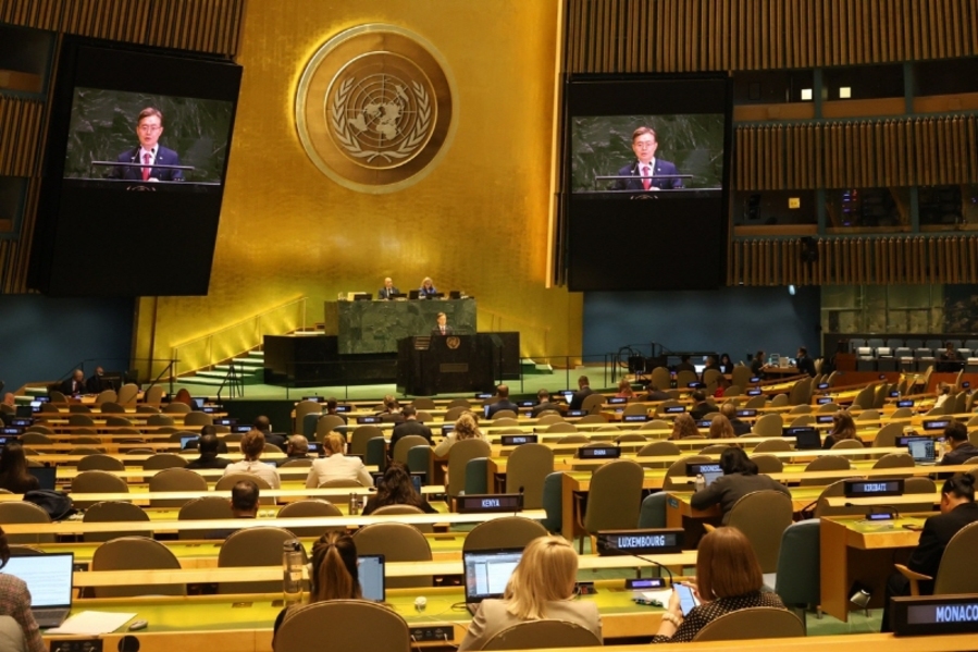 ▲ 북한인권 관련 고위급회의 열리는 유엔총회 회의장. ⓒ주유엔 한국대표부 제공