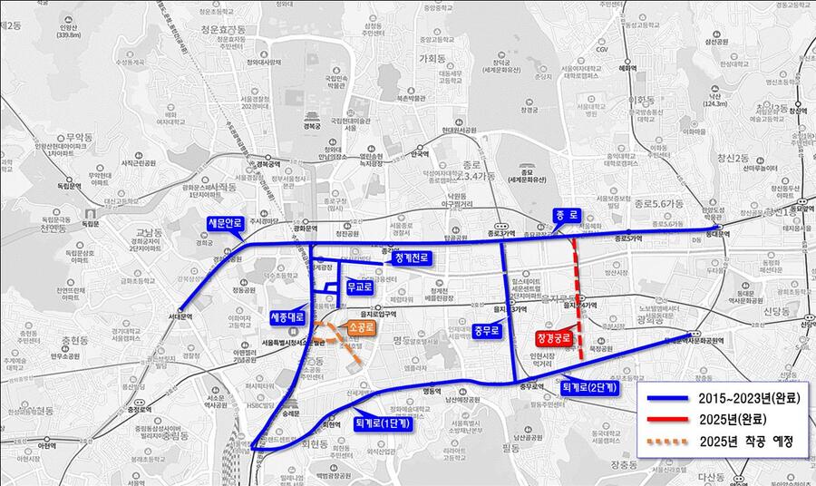 ▲ 창경궁로 도로공간재편사업 위치도 ⓒ서울시