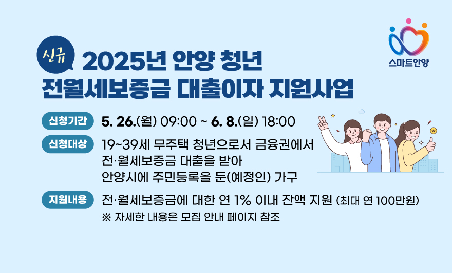 ▲ 안양시의 '청년 전월세보증금 대출이자 지원사업' 홍보 배너. ⓒ안양시 제공