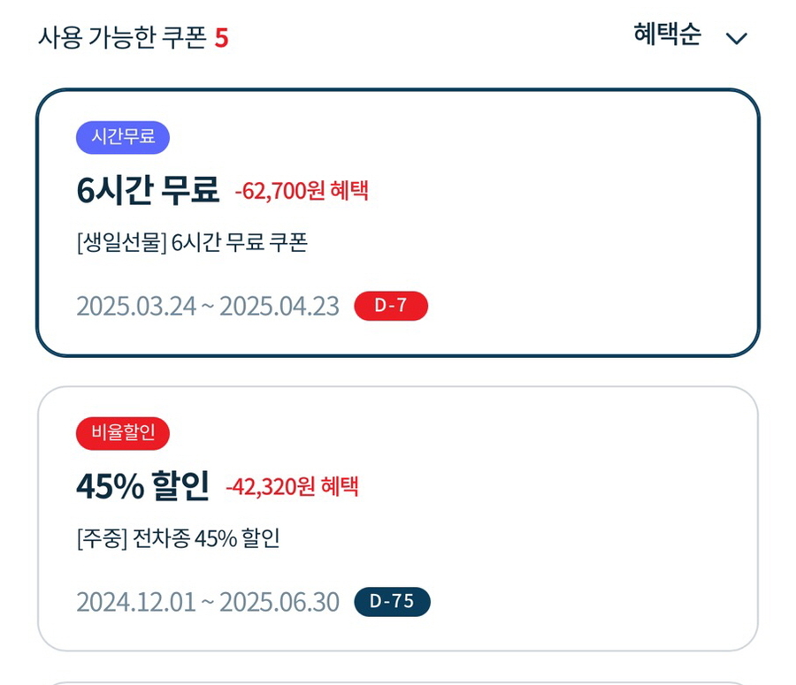 ▲ 이런식으로 결제할 때 사용가능한 쿠폰의 수와 할인 금액 등이 표기된다.  ⓒ김재홍 기자