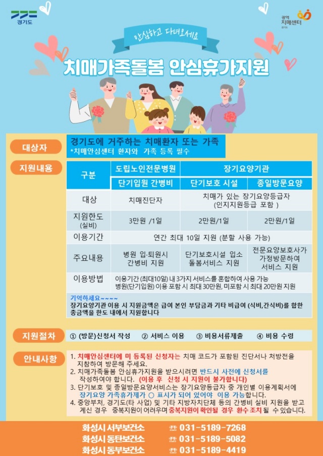▲ 치매가족돌봄 안심휴가제 안내문ⓒ화성시 제공