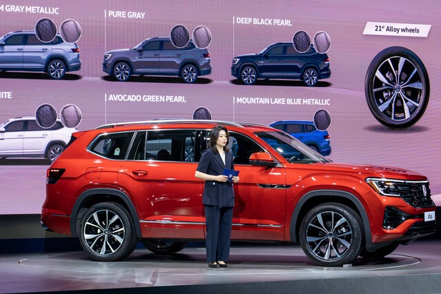 ▲ 이지현 폭스바겐코리아 상품기획팀 부장이 26일 영종도 스튜디오파라다이스에서 신형 아틀라스에 대해 설명하고 있다. ⓒ폭스바겐코리아