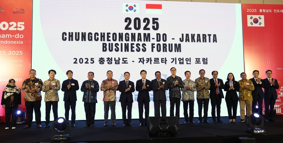 ▲ 자카르타 쉐라톤 호텔에서 열린‘2025 충청남도 자카르타 기업인 포럼’.ⓒ충남도