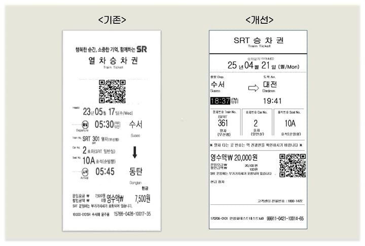 ▲ SRT 승차권 디자인 ⓒ에스알