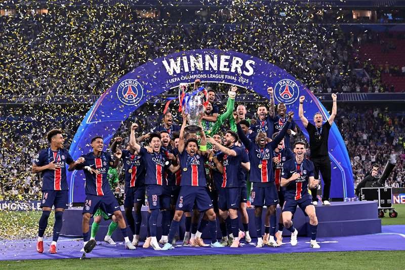 ▲ 두에, 크바라츠헬리아, 비티냐, 네베스 등 젊은 선수들이 주역이 된 PSG가 UCL 우승을 차지했다.ⓒPSG 제공