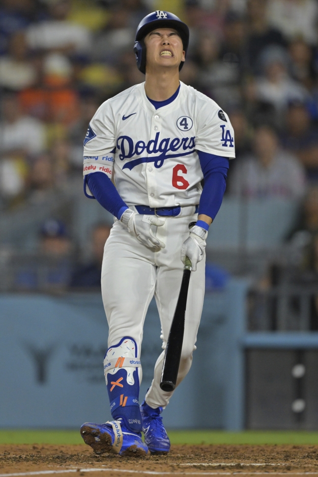 ▲ 다저스 김혜성이 2경기 연속 선발 출전 기회를 잡았지만 2삼진으로 물러났다.ⓒ연합뉴스 제공