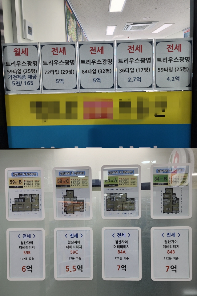 ▲ 광명동 일대 공인중개사무소=나광국 기자