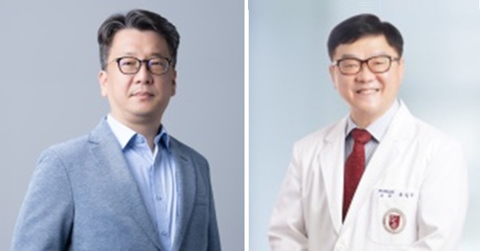 ▲ 이병천 제론메드 대표(왼쪽)와 유임주 의과대학 교수.ⓒ고려대