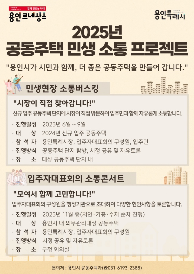 ▲ 소통버스킹과 입주자대표회의 소통콘서트 안내문. ⓒ용인시 제공