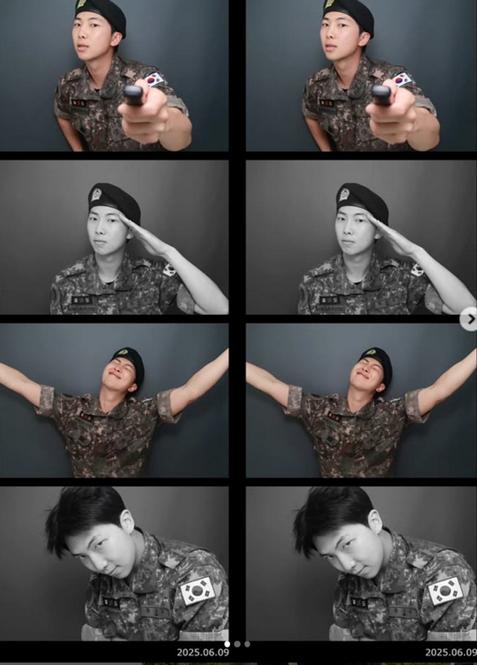 ▲ 지난 9일 RM이 SNS에 올린 인생네컷 사진. ⓒRM 인스타그램