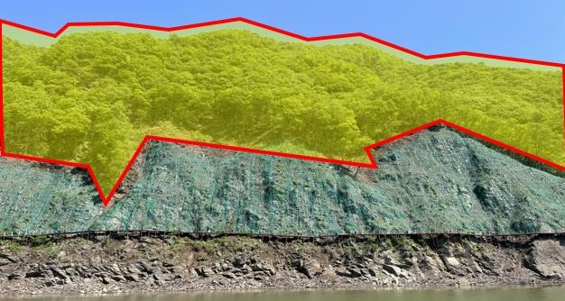 ▲ 옥천군 ‘향수호수길 낙석방지울타리 설치’ 사업 구역.ⓒ옥천군