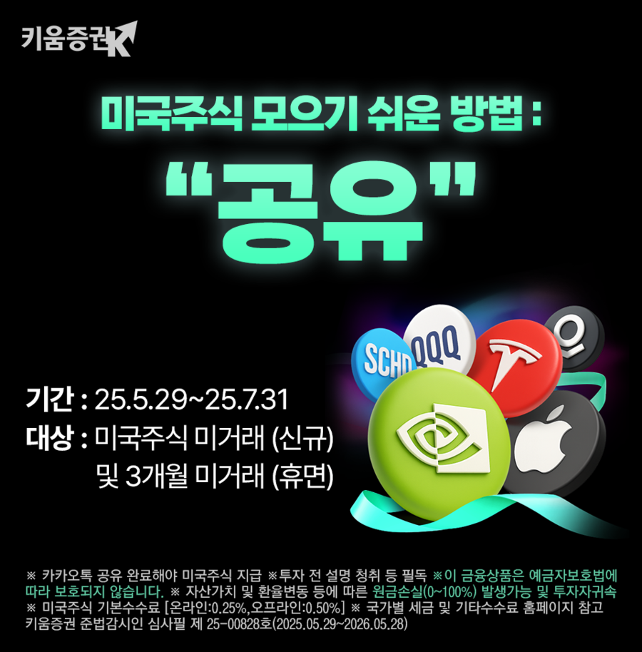 키움증권 “지인에게 카톡 공유하면 미국 주식 드려요” | Save Internet 뉴데일리
