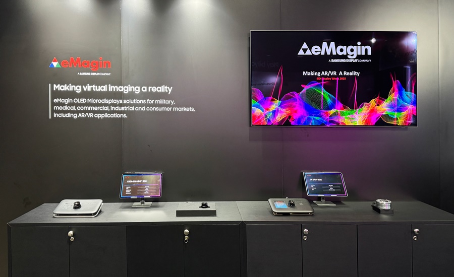 ▲ 삼성디스플레이의 자회사인 미국 이매진이 'AWE USA 2025'에서 전시한 0.62형(2,600PPI) 등 최신 올레도스 제품 ⓒ삼성디스플레이