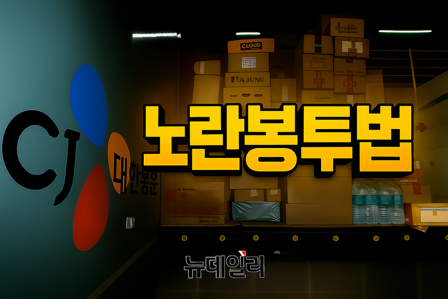▲ 이재명 정부의 노란봉투법 재추진 움직임에 CJ대한통운 등 택배업계가 긴장하고 있다. ⓒ뉴데일리DB에 Chat GPT 합성