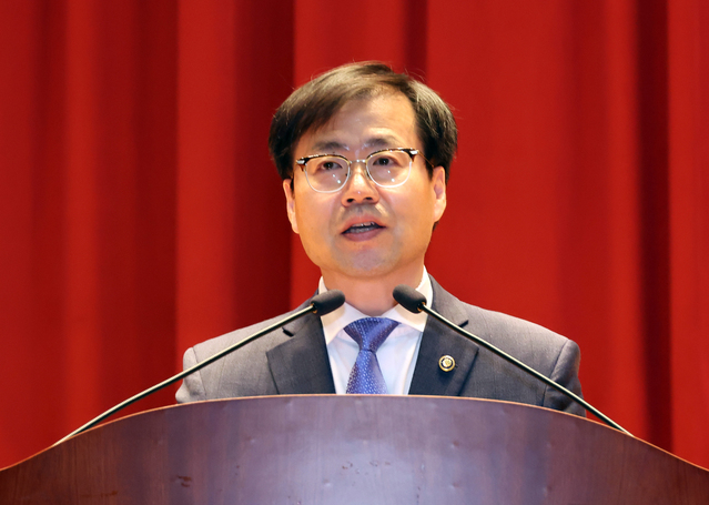 ▲ 여한구 산업통상자원부 통상교섭본부장이 12일 세종시 정부세종청사에서 열린 취임식에서 취임사를 하고 있다. 2025.06.12.  ⓒ뉴시스