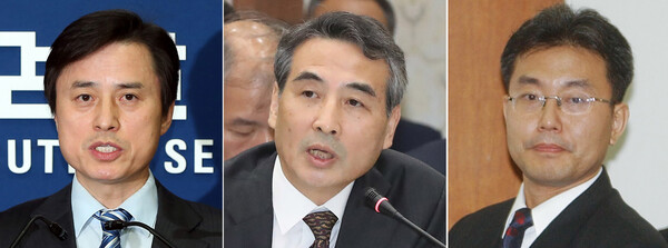 ▲ 이재명 대통령이 지난 12일 (왼쪽부터) 내란특검으로 조은석 전 감사원장 권한대행, 김건희특검으로 민중기 전 서울중앙지방법원장, 채상병특검으로 이명현 전 국방부 검찰단 고등검찰부장을 각각 지명했다. ⓒ연합뉴스
