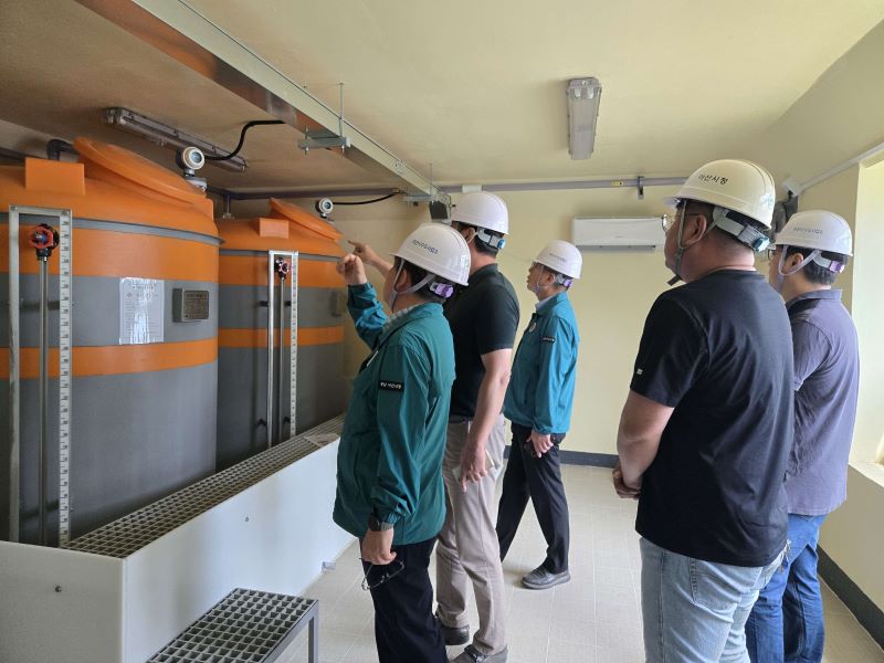 ▲ 아산시가 우기에 대비해 상수도 시설을 점검하고 있다.ⓒ아산시