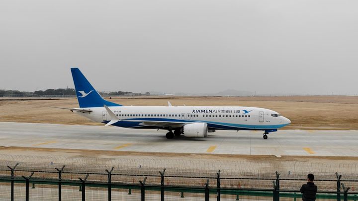 ▲ 중국 샤먼항공의 보잉 맥스 737 항공기 자료 사진.ⓒ바이두