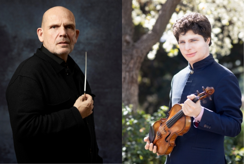 ▲ 얍 판 츠베덴 서울시향 음악감독과 바이올리니스트 아우구스틴 하델리히.ⓒ서울시립교향악단