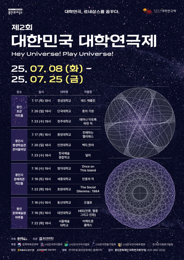 ▲ ‘제2회 대한민국 대학연극제’ 홍보 포스터. ⓒ용인시 제공