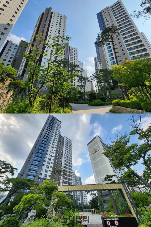 ▲ 과천푸르지오써밋와 과천위버필드 전경=나광국 기자