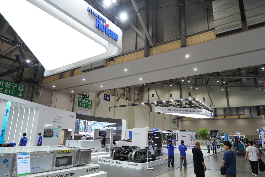 ▲ 부산국제철도기술산업전에 참가한 현대로템 부스 ⓒ현대로템