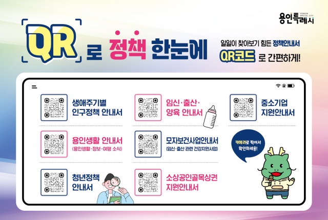 ▲ ‘QR로 정책 한눈에’ 통합정책 안내 서비스 포스터. ⓒ용인시 제공