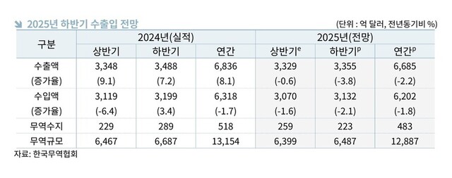 ▲ ‘2025년 상반기 수출입 평가 및 하반기 전망’ 보고서ⓒ한국무역협회