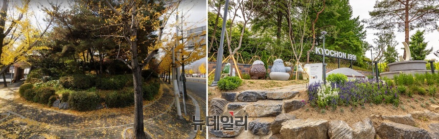 ▲ 치맥공원 설치 전 후. 녹음지대를 주민들이 쉴 수 있는 휴식공간으로 탈바꿈했다.ⓒ조현우 기자